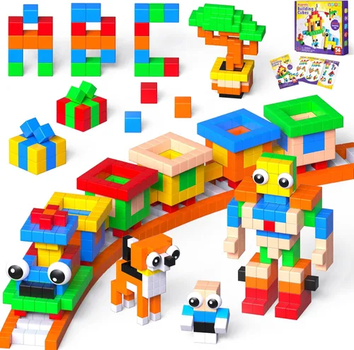 Miniatura 13 de Goody King Bloques Magnéticos Juego de 150 Bloques de Construcción Magnéticos, Imanes Apilables para Niños, Juguete Sensorial para Juguetes
