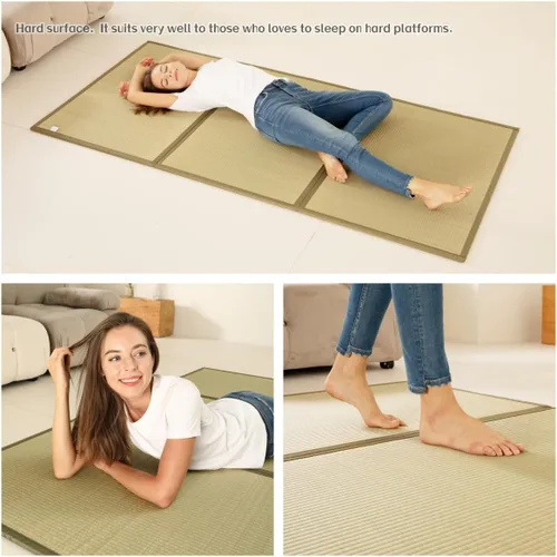 Miniatura 4 de MustMat Tatami Mat - Colchón de suelo japonés individual XL, plegable, colchón de cama Rush Grass(Twin_xl-39 x 82 pulgadas)