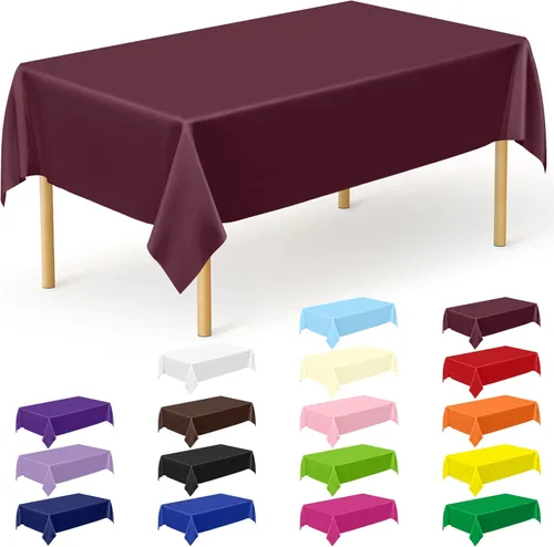 Miniatura 77 de Suministros de regreso a clases, 2 manteles de 108 x 54 pulgadas, manteles desechables coloridos para el primer día de escuela, rectangular