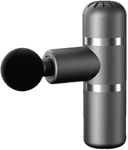 Miniatura 2 de Mini pistola portátil con 4 cabezales de masaje, masajeador muscular de percusión de tejido profundo para aliviar el dolor, pistola eléctrica Gris