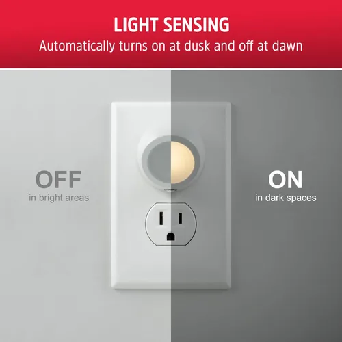 Miniatura 4 de Energizer Luces nocturnas giratorias LED que se enchufan a la pared, sensor del atardecer al amanecer, decoración del hogar, artículos esenciales
