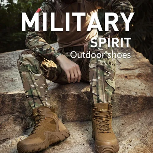 Miniatura 3 de Kervaky Botas tácticas militares para hombre, botas de trabajo, botas de desierto, botas duraderas, botas de senderismo, botas de combate, botas
