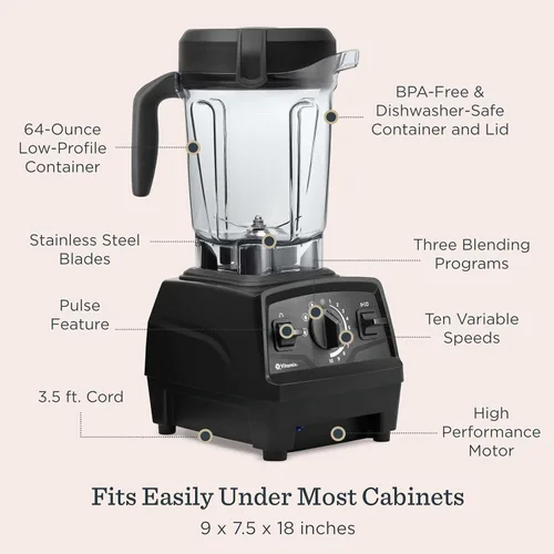 Miniatura 4 de Vitamix Explorian con programas, tres programas de mezcla, licuadora de grado profesional para batidos y más, aparato de cocina autolimpiante, Negro