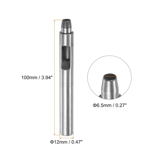 Miniatura 2 de HARFINGTON 2 piezas de perforador de cuero de 0.256 in recto, redondo, ojal, remache a presión, fijador para cuero, artesanía, ropa, bolso, cortina