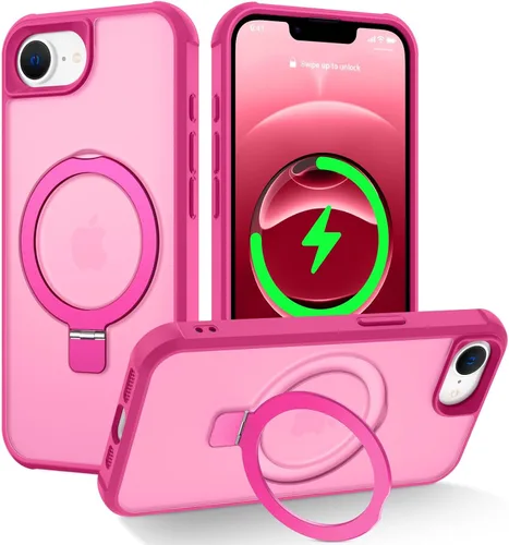 Miniatura 47 de CHAOFEnG Funda magnética compatible con iPhone 11 con soporte, prueba de caídas de grado militar, compatible con imán, anillo translúcido, parte