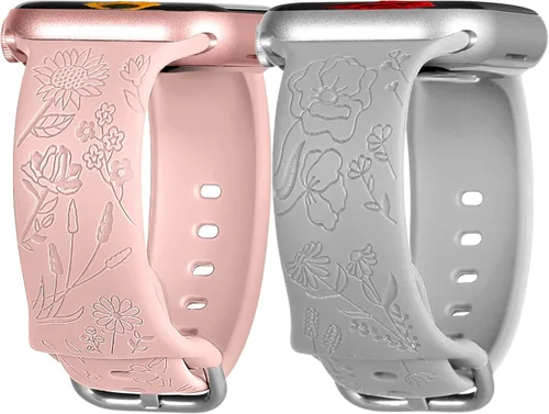 Gillna Correa deportiva para reloj inteligente con diseño floral para mujer, 1.496 pulgadas, 1.575 pulgadas, 1.614 pulgadas, para mujer, compatible