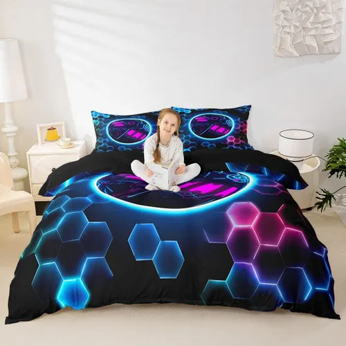Miniatura 27 de Erosebridal Sports Duvet Cover Football Patchwork Bedding Sets, Geometric Ball Pattern Bed Cover Rugby Game Bed Set Twin