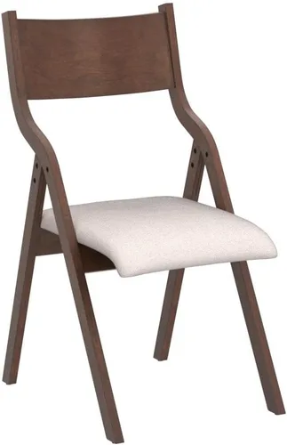 Miniatura 4 de Ball & Cast Sillas modernas plegables tapizadas para cocina y comedor, juego de 2, nogal Nuez+gris pardo1