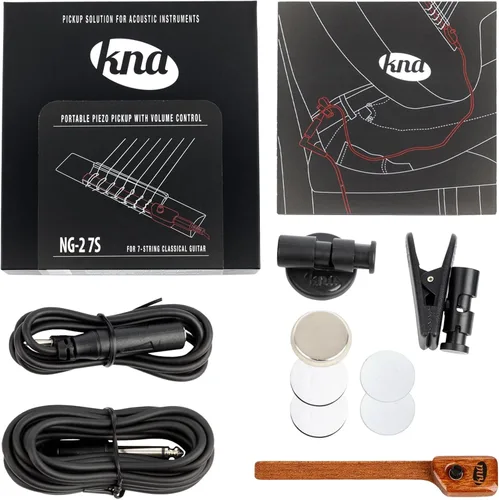 Miniatura 9 de KNA NG-2-7S Pastilla de guitarra flamenca clásica de nailon piezoeléctrico portátil de 7 cuerdas, tono acústico natural, ligera, desmontable