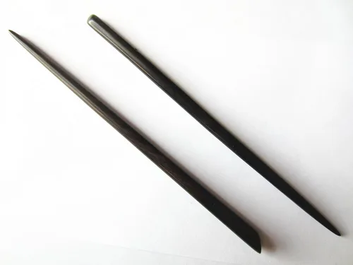 Miniatura 2 de Zz-bs-zg - 2 unidades de palillos para el cabello de ébano natural (sándalo negro) hecho a mano, tallados a mano, chal, paquete de 2