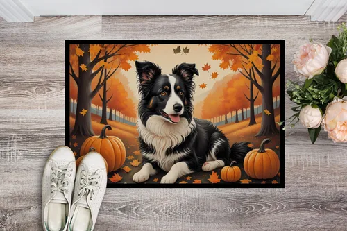 Miniatura 2 de Caroline's Treasures DAC1022JMAT Border Collie - Tapete de otoño para interiores o exteriores, 24 x 36 pulgadas, tapete para puerta delantera