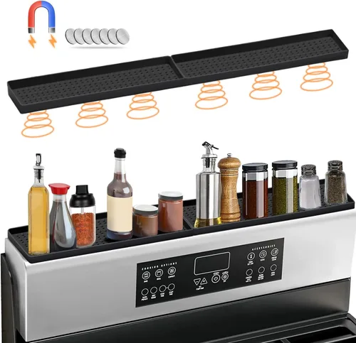 Estante magnético de silicona para estufa de 30 pulgadas, estante de cocina sobre la estufa, estante de especias para apartamento, artículos de