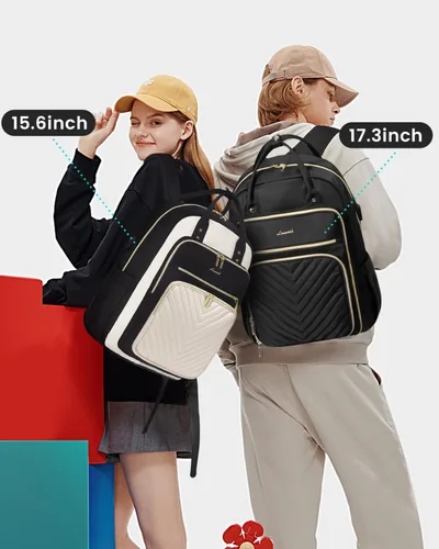 Miniatura 2 de LOVEVOOK - Mochila portalaptop para mujeres, mochila de trabajo de moda con puerto USB, mochilas impermeables para el trabajo., negro, beige beige