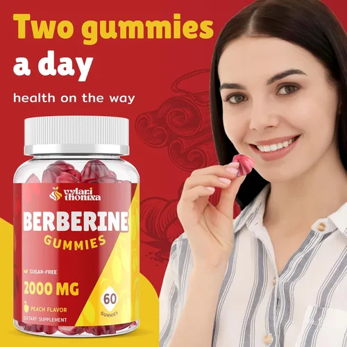 Miniatura 4 de Gomitas de suplemento de berberina de 2000 mg – Mezcla de bienestar de alta potencia con canela de Ceilán, cúrcuma, magnesio y cromo, veganas, sin