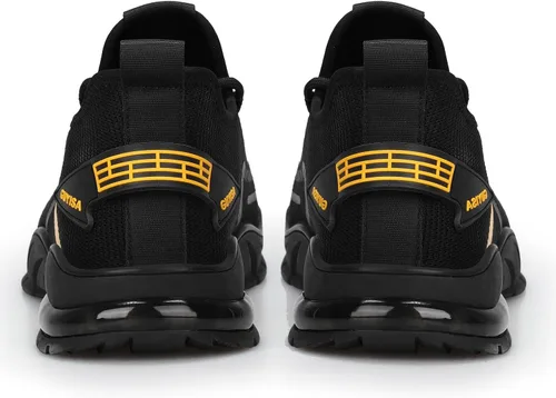Miniatura 7 de GLANOUDUN Zapatos con punta de acero para hombre, zapatos de trabajo para hombres, zapatos de seguridad ligeros y cómodos, puntera de acero, zapatos
