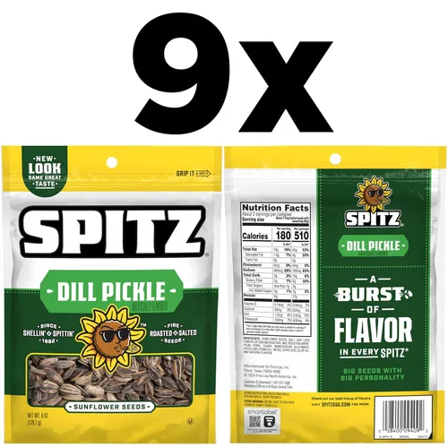 Miniatura 2 de Spitz Semillas de girasol, pepinillo de eneldo, 6 onzas (paquete de 9)