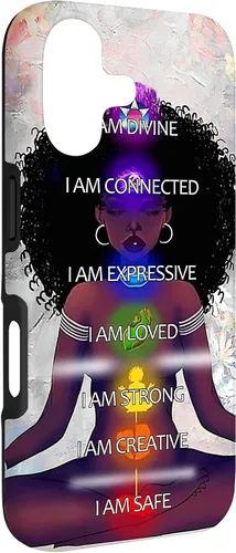 Miniatura 3 de Black Women Chakra Connected Expressive Strong Curly Hair Case for iPhone 17