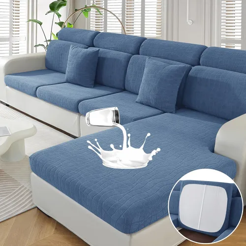 Miniatura 32 de MAXIJIN Fundas impermeables para cojín de sofá Fundas elásticas para asiento de sofá Fundas lavables, Fundas seccionales para cojines de exterior
