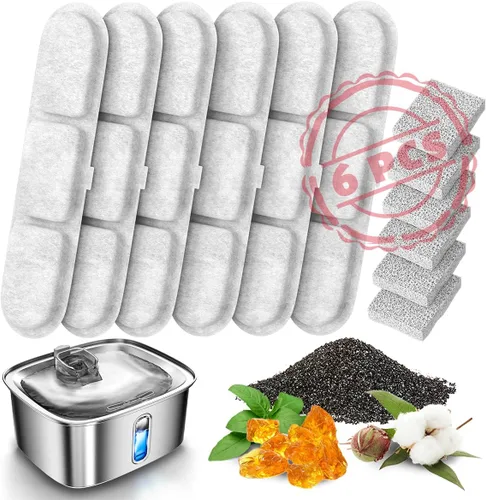 Fuente de agua para perros grandes, fuente de acero inoxidable para perros de 9 l/2.4 galones con ventana visible y filtración, dispensador