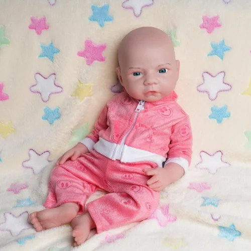 Miniatura 2 de AISITE Muñeca de bebé de silicona completa - Muñeca bebé recién nacida de 18 pulgadas, de silicona platino, con ojos abiertos, regalos de Navidad