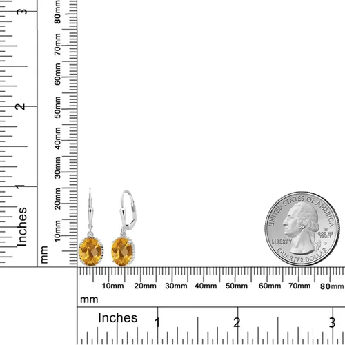 Miniatura 130 de Gem Stone King Aretes colgantes de gota para mujer, plata de ley 925, piedra natal ovalada de 0.354 x 0.276 in, joyería fina, regalos para ella