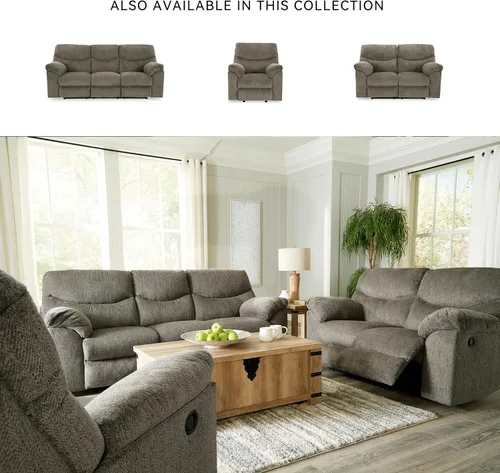 Miniatura 6 de Signature Design by Ashley Alphons - Sofá biplaza reclinable de transición, color gris claro