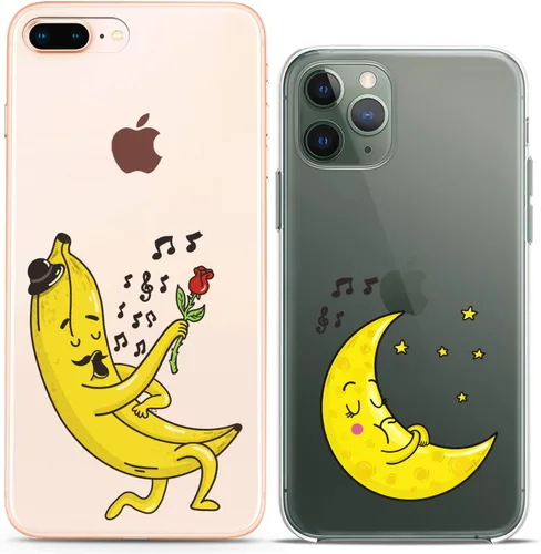 Miniatura 14 de Fundas a juego para parejas compatibles con iPhone 16 15 14 13 12 11 Pro Max Mini Xs X 6s 8 Plus 7+ Xr 10 SE 5 pares de amigos, hojas lindas, gato