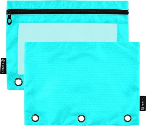 Miniatura 8 de Firebrick Zipper Pencil Pouch for 3 Ring Binder with Clear Window,Pencil Case 2 Pack Firebrick