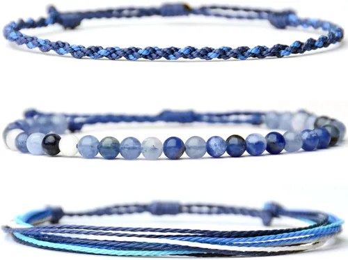 Miniatura 29 de Pulsera curativa hecha a mano con cuentas de piedra natural, regalo para hombres, pulsera de cuerda ajustable