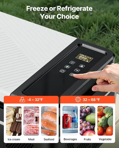 Miniatura 4 de VEVOR Refrigerador de automóvil, DC 12/24V AC100-240V, enfriador eléctrico de -4 °F a 68 °F con control de aplicación, congelador de automóviles