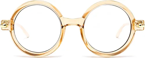 Miniatura 2 de Gafas de lectura redondas retro para mujer, bloqueo de luz azul, marcos de anteojos de gran tamaño, lente grande