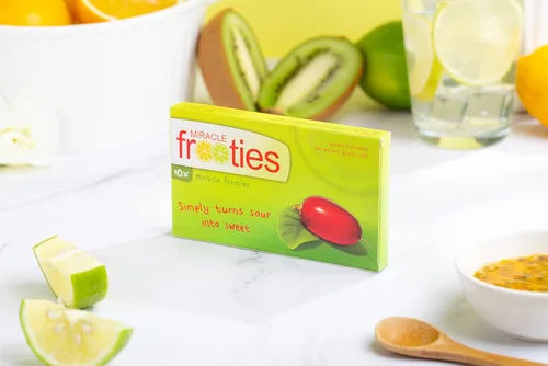 Miniatura 3 de Miracle Frooties Tabletas de Fruta Miracle Berry, Cambio de Sabor de Agrio a Dulce, Magia de Cambio de Sabor Miraculina, Sin Azúcar Reduce el Nature