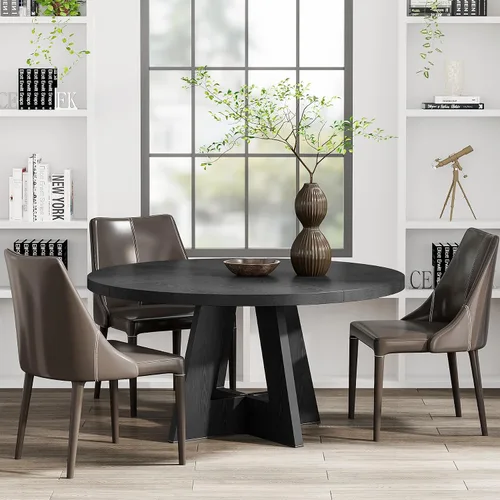 Miniatura 7 de Tribesigns Mesa de Comedor Redonda de 47 Pulgadas Mesa de Cocina de Madera para Comedor, Mesas de Dinner Room de 47" para 4-6, Muebles de Acento