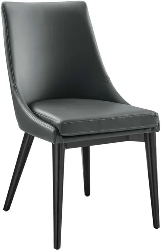 Miniatura 5 de Modway Viscount Mid-Century - Silla tapizada de piel sintética moderna para cocina y comedor, color negro
