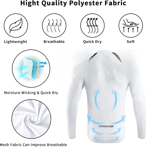 Miniatura 2 de Cycling Bike Jersey for Men Short and Long Sleeve Bike Bicycle Shirts Biking Clothing Breathable Quick-Dry Shirt with Pockets