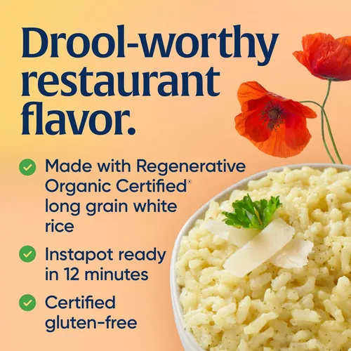 Miniatura 4 de Lundberg Arroz Cremoso con Queso Parmesano Risotto - Mezcla de Arroz Arborio Certificado Orgánico Regenerativo y Condimento, Sin Gluten, Caja de 5.5