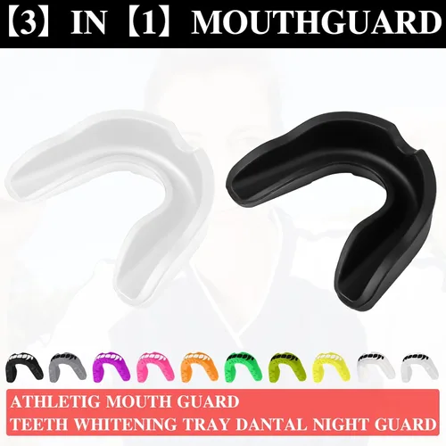 Miniatura 3 de Yungyan 10 protectores bucales para deportes con la bandera estadounidense, protectores bucales impresos de fútbol a granel para jóvenes, dientes