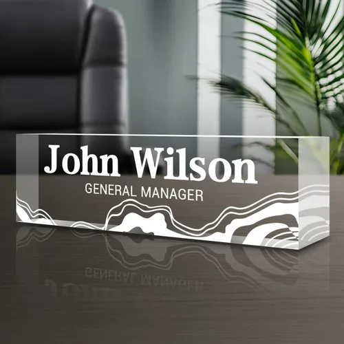 Miniatura 12 de Placa de nombre personalizada para escritorio, placas de nombre grabadas personalizadas para hombre, regalos del día del jefe para jefe, decoración