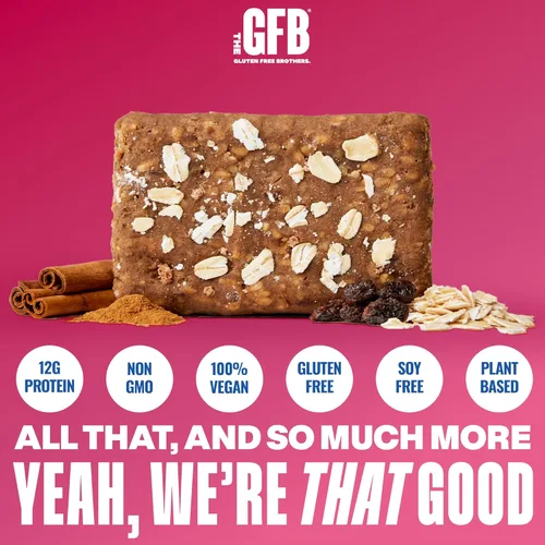 Miniatura 2 de The GFB Barras de Proteína de Avena y Pasas - Sin Gluten, a Base de Plantas, Sin OGM, Fabricadas de Forma Sostenible – Ridículamente Sabrosas