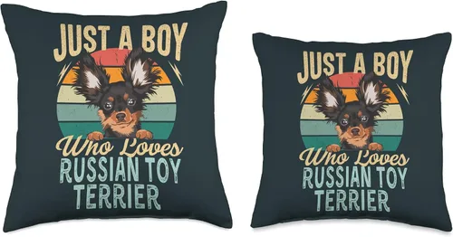 Miniatura 3 de Just A Boy Who Loves Toy Terrier Funny Retro Dog Owner Throw Pillow