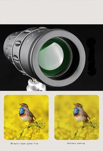 Binoculares individuales de alta definición de alto aumento de 16 x 52 prismáticos para exteriores pueden tomar fotos con teléfonos móviles para