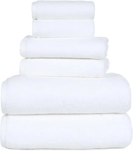 Miniatura 8 de Juego de toallas 100% algodón, cero torsión, suave y absorbente, juego de 6 piezas con 2 toallas de baño, 2 paños de mano y 2 paños (ladrillo)