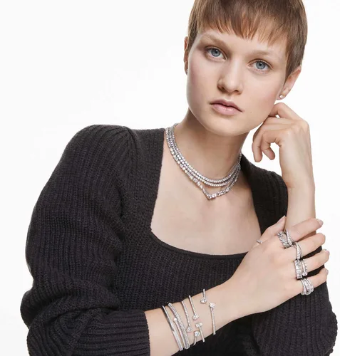 Miniatura 7 de Swarovski - Colección de pulseras de corazón Soul, acabado de rodio, cristales transparentes