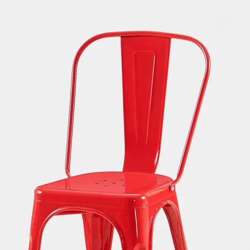 Miniatura 6 de AC Pacific Sillas de comedor de metal industrial de 18 pulgadas de altura, asiento apilable de cocina o bar, diseño moderno y duradero, muebles