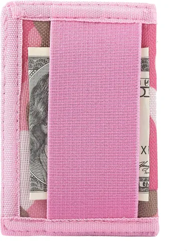 Miniatura 2 de Cartera minimalista de bolsillo frontal de lona delgada con cierre de banda elástica