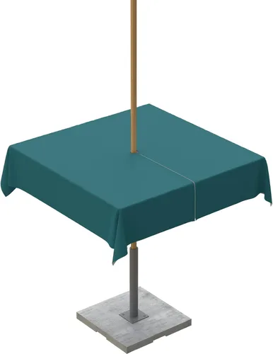 Miniatura 79 de QueenKer Mantel de exterior verde oliva con agujero para sombrilla y cremallera, mantel de color sólido para mesas cuadradas, colección de mesa
