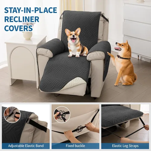 Miniatura 6 de Deep Dream Fundas impermeables para silla reclinable, funda antideslizante para sofá reclinable, protector de muebles para niños perezosos, funda