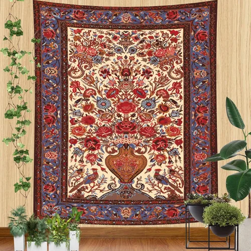 Miniatura 11 de Atrippy Tapiz de pared bohemio con mandala rosa para dormitorio, tapiz estético blanco y rosa, decoración de habitación para adolescentes y niñas