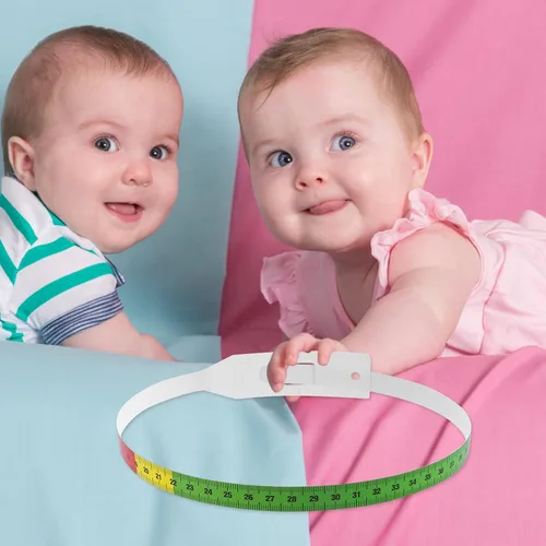 Miniatura 5 de Cinta métrica de cabeza de 22.0 in de circunferencia de la cabeza, herramienta de medidor de cinta métrica para bebés pediatría y brazo colorido
