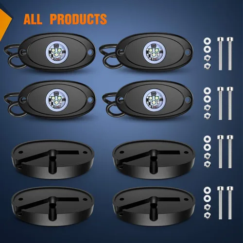 Miniatura 9 de Nilight - luz LED Rock, 4 unidades, nocturnas, para automóvil Blanco